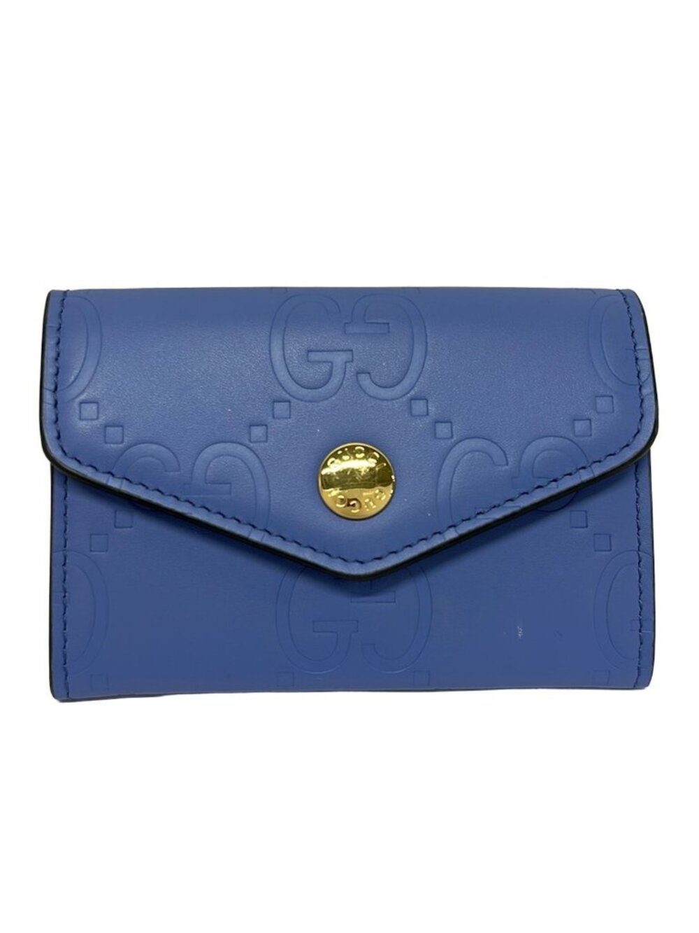 Gucci Business Card Case Guccissima Line Blue Leather